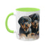 Rottweiler Pupies - Color Accent Mugs, 11oz 11oz Light Green